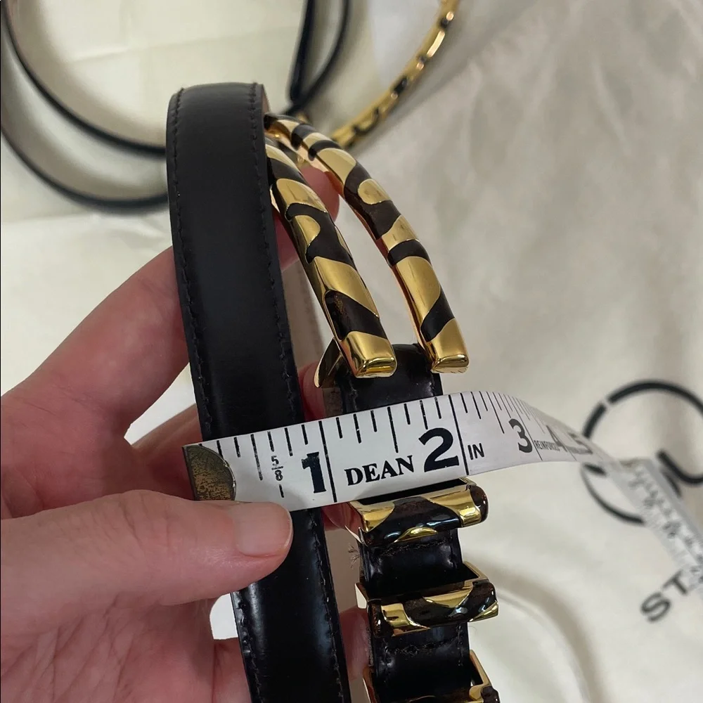 St. John Brown leather and Gold Accent Belt